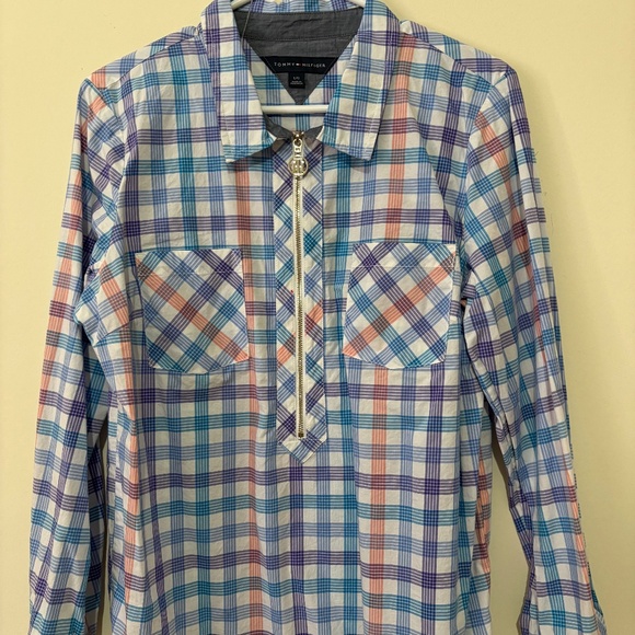 Tommy Hilfiger Tops - Tommy Hilfiger Plaid Zip Top